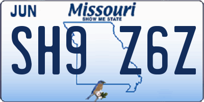 MO license plate SH9Z6Z