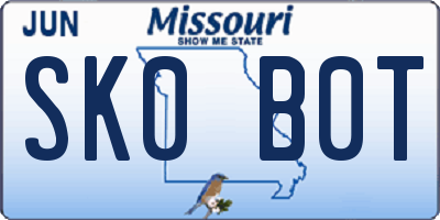 MO license plate SK0B0T