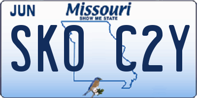 MO license plate SK0C2Y