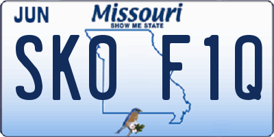 MO license plate SK0F1Q