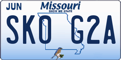 MO license plate SK0G2A