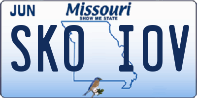 MO license plate SK0I0V