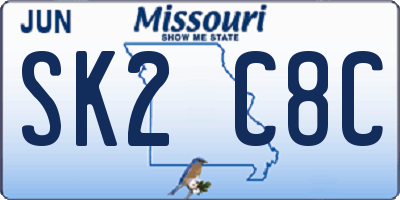 MO license plate SK2C8C