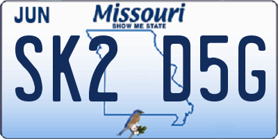MO license plate SK2D5G