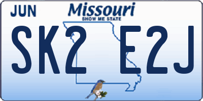 MO license plate SK2E2J