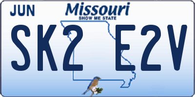 MO license plate SK2E2V