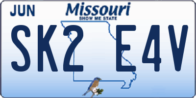 MO license plate SK2E4V