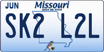 MO license plate SK2L2L