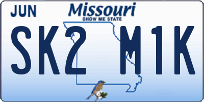 MO license plate SK2M1K