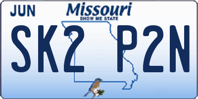 MO license plate SK2P2N