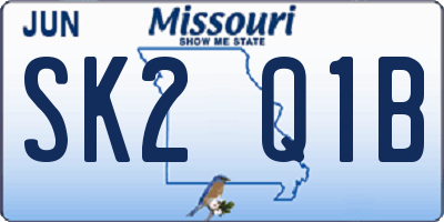MO license plate SK2Q1B