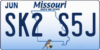 MO license plate SK2S5J