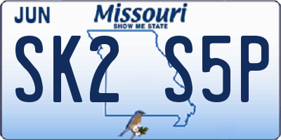 MO license plate SK2S5P