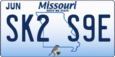 MO license plate SK2S9E