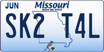 MO license plate SK2T4L