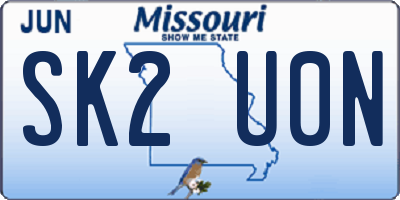 MO license plate SK2U0N