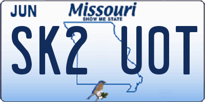 MO license plate SK2U0T