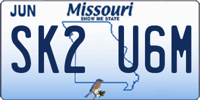 MO license plate SK2U6M