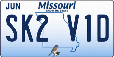 MO license plate SK2V1D