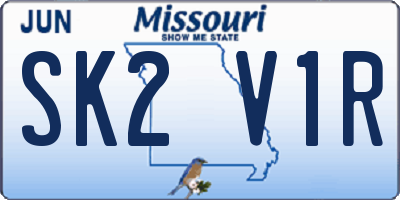 MO license plate SK2V1R