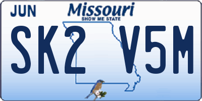 MO license plate SK2V5M