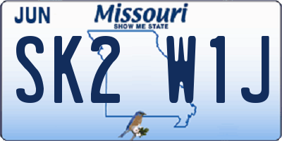 MO license plate SK2W1J