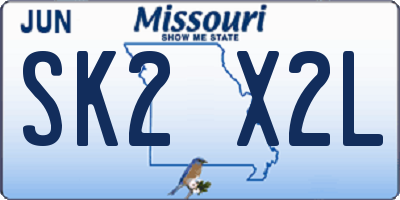 MO license plate SK2X2L