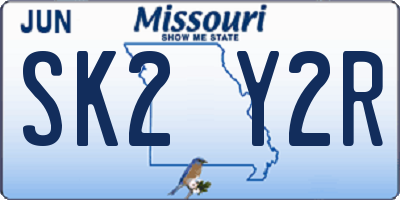 MO license plate SK2Y2R