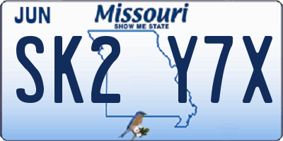 MO license plate SK2Y7X