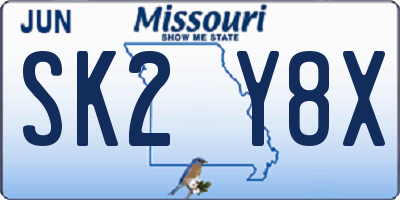MO license plate SK2Y8X