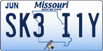 MO license plate SK3I1Y