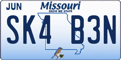 MO license plate SK4B3N