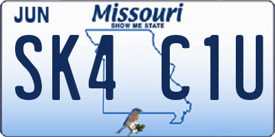 MO license plate SK4C1U