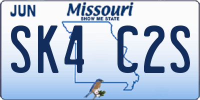 MO license plate SK4C2S