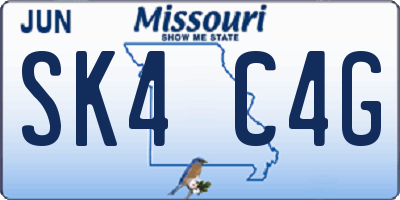 MO license plate SK4C4G