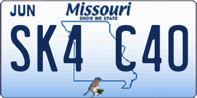 MO license plate SK4C4O
