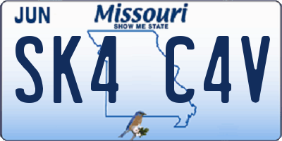 MO license plate SK4C4V