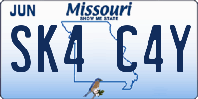 MO license plate SK4C4Y