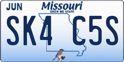 MO license plate SK4C5S