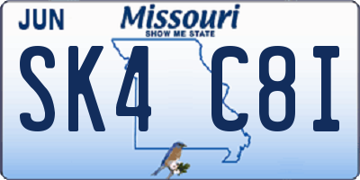 MO license plate SK4C8I
