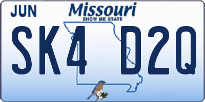 MO license plate SK4D2Q