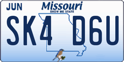 MO license plate SK4D6U