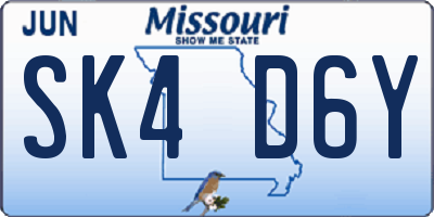 MO license plate SK4D6Y
