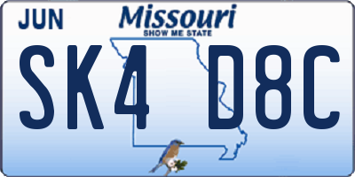 MO license plate SK4D8C