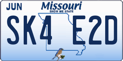 MO license plate SK4E2D