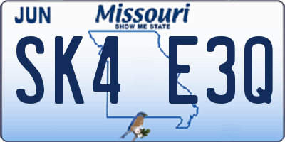 MO license plate SK4E3Q