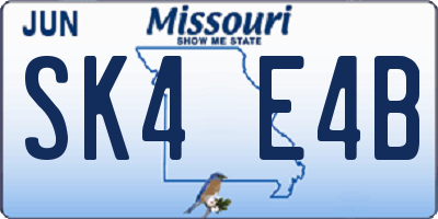 MO license plate SK4E4B