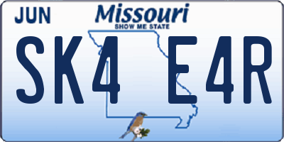 MO license plate SK4E4R