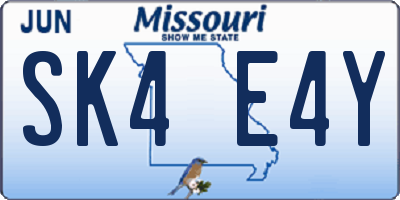 MO license plate SK4E4Y