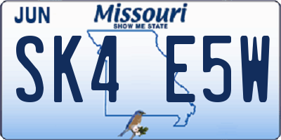 MO license plate SK4E5W